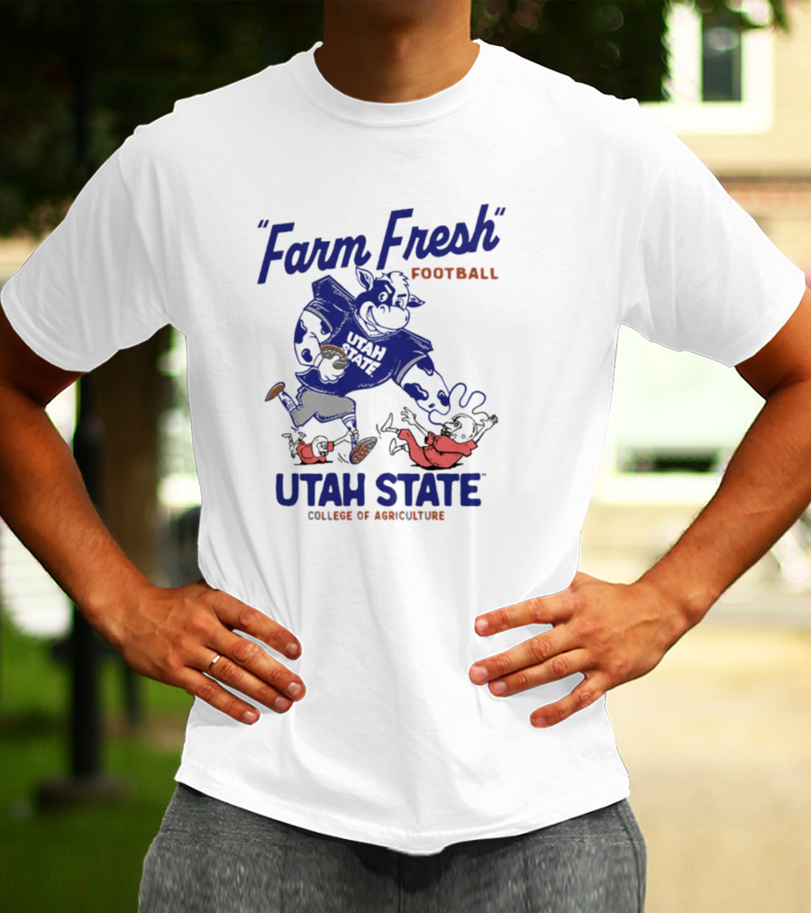 Farm Fresh Football Mootah State Utah State College Of Agriculture T-Shirt