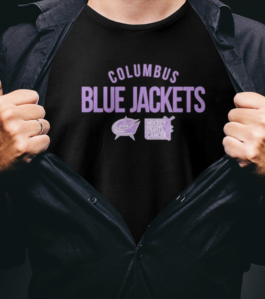 Columbus Blue Jackets Hockey Fights Cancer T-Shirt