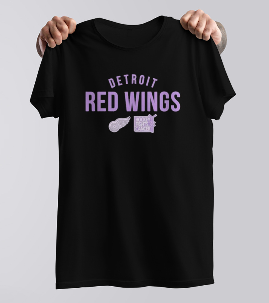 Detroit Red Wings Hockey Fights Cancer T-Shirt