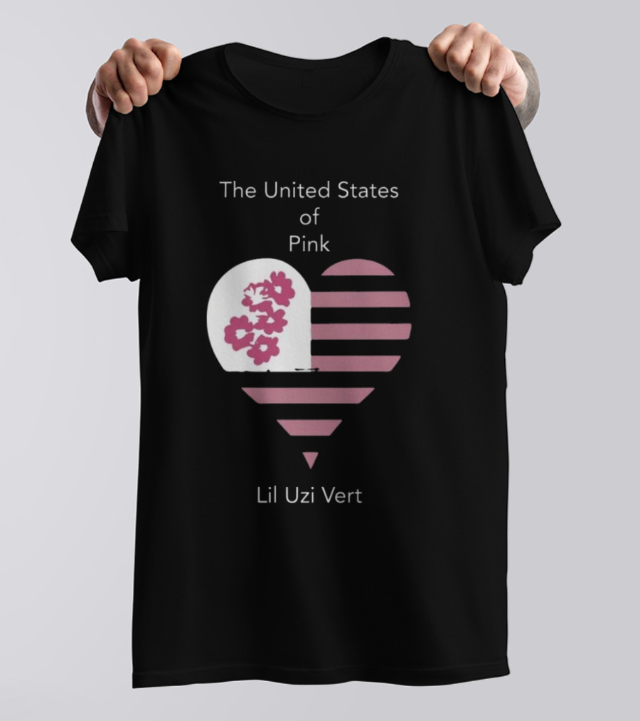 Lil Uzi Vert Heart Pink Stripes Flowers United States Of Pink T-Shirt