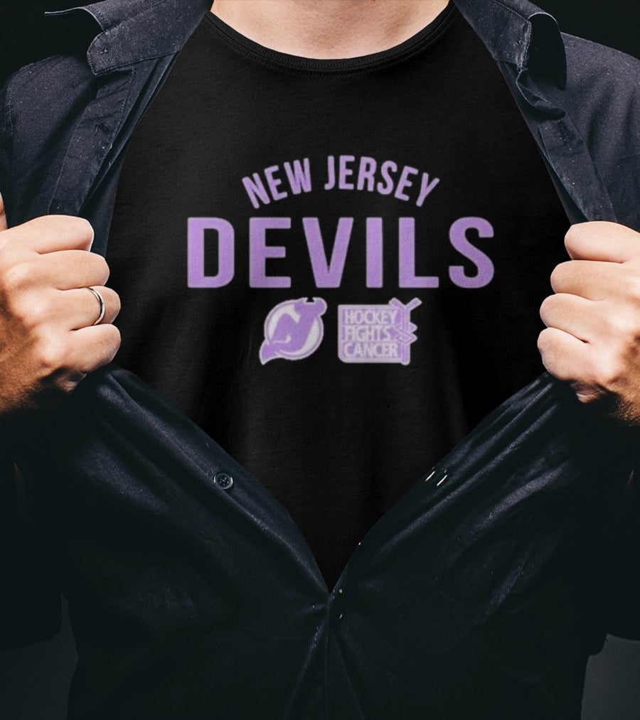 New Jersey Devils Hockey Fights Cancer T-Shirt