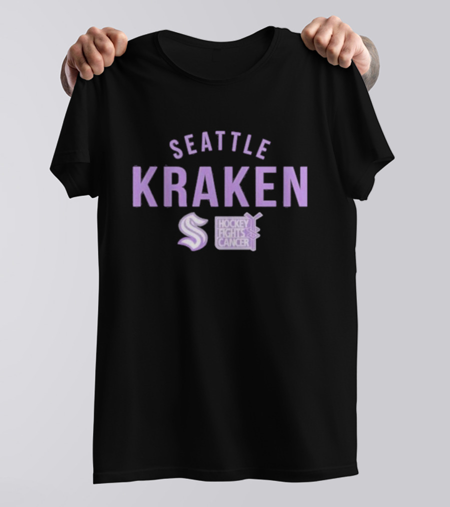 Seattle Kraken Hockey Fights Cancer Support T-Shirt