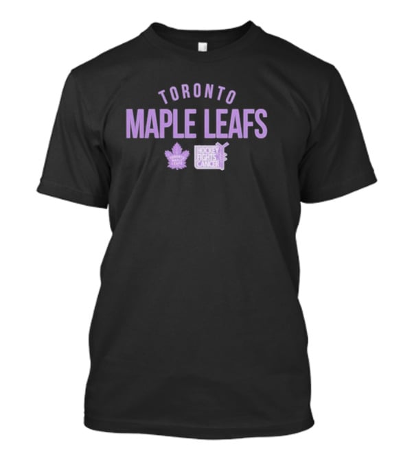 Toronto Maple Leafs Hockey Fights Cancer Purple Logo Campaign T-Shirt