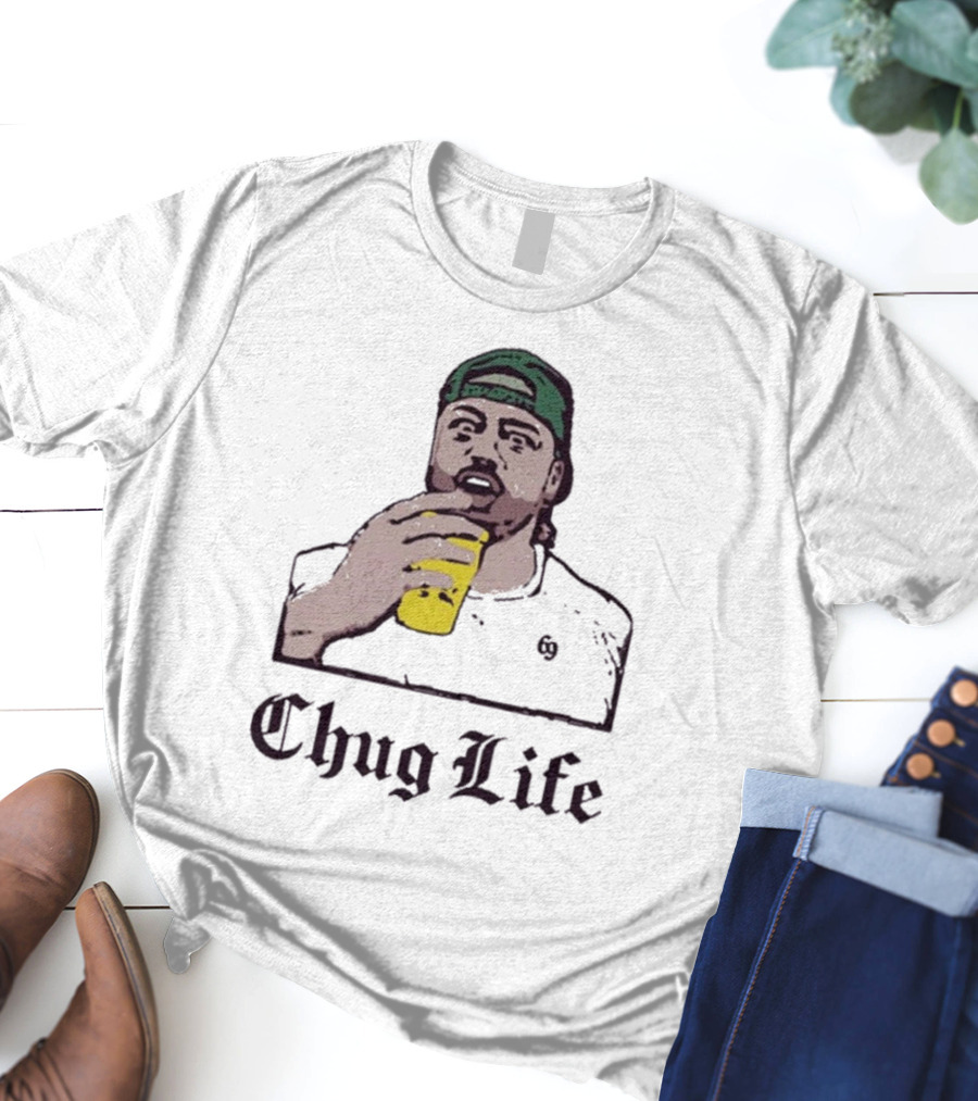 Campeche Collective Chug Life David Bakhtiari FootballPlayer With Yellow Cup T-Shirt