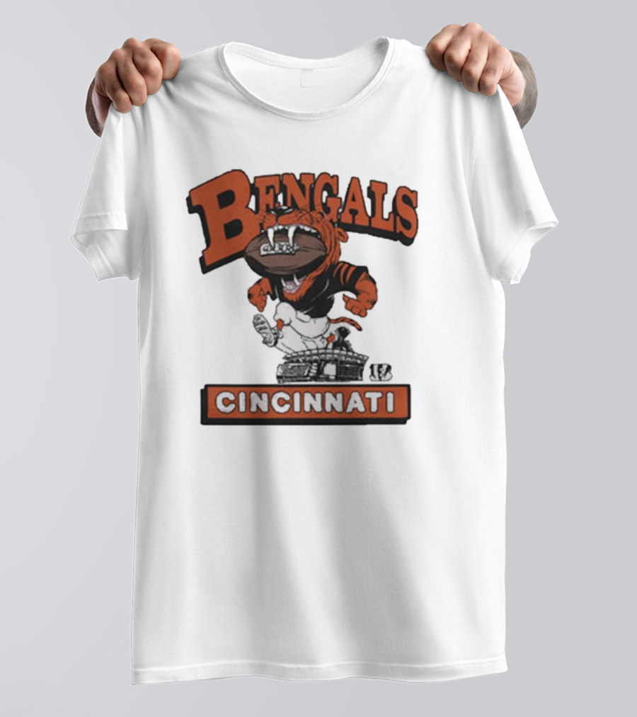 Cincinnati Bengals Mascot Jumping Over Stadium T-Shirt