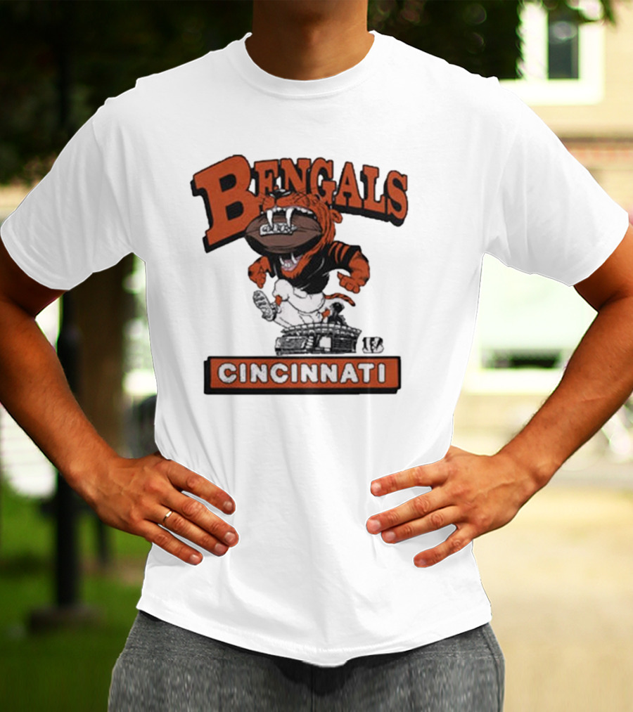 Cincinnati Bengals Mascot Jumping Over Stadium T-Shirt