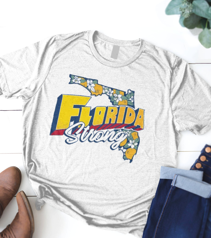 Florida Orange Blossom Map Florida Strong T-Shirt