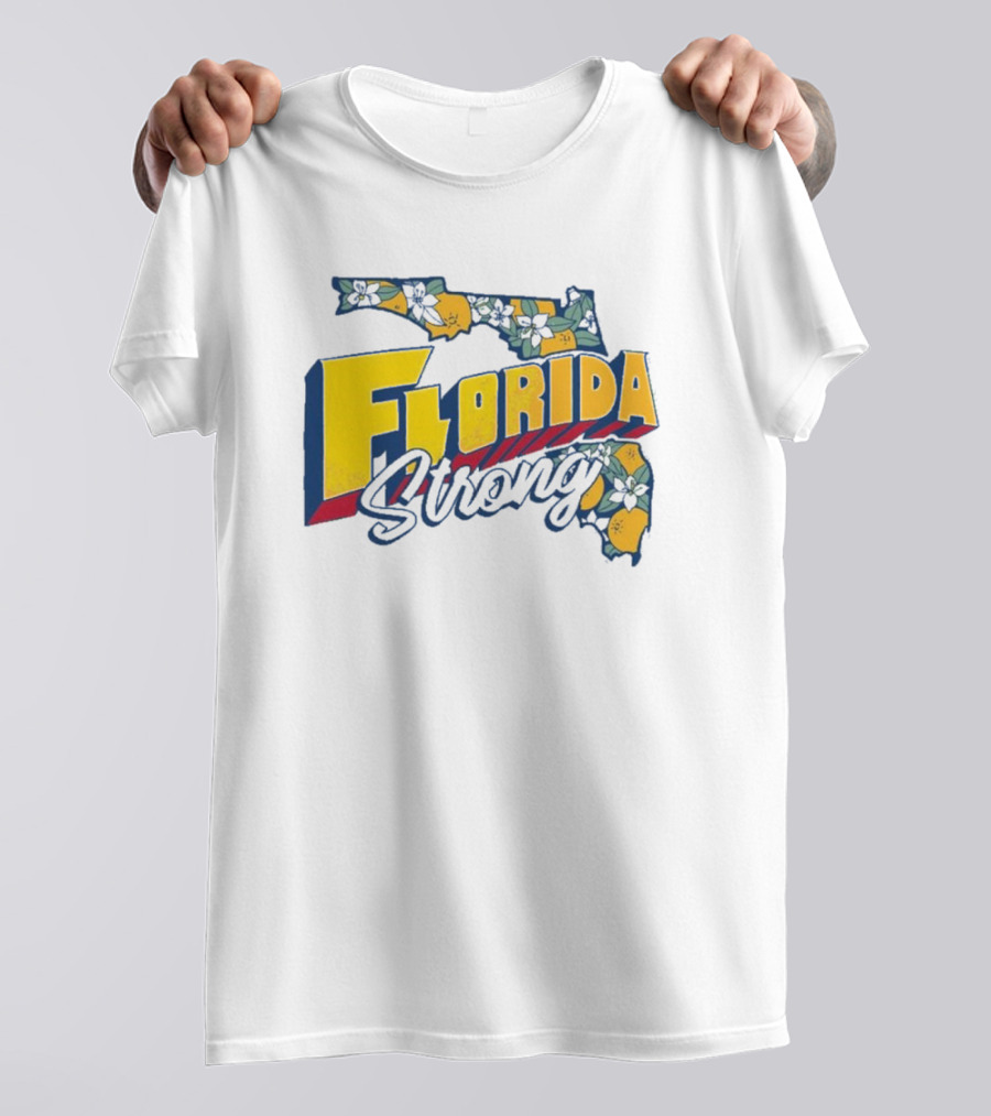 Florida Orange Blossom Map Florida Strong T-Shirt