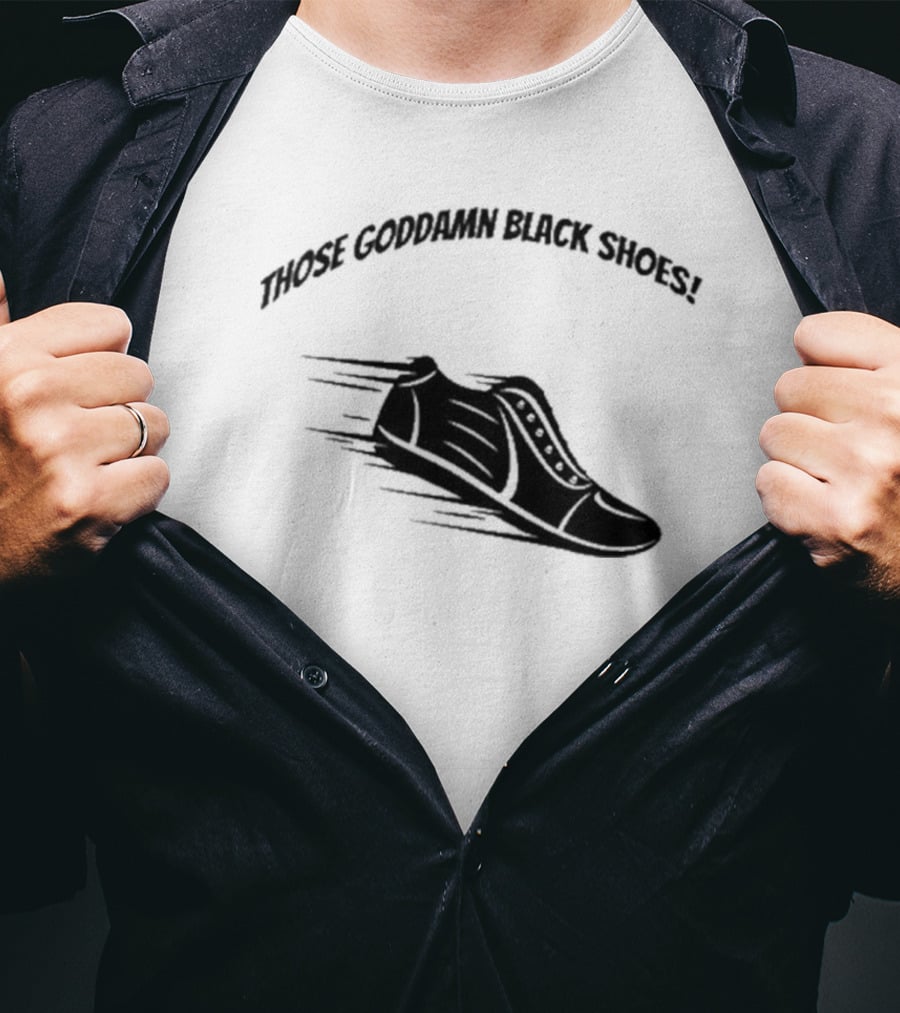 Forensic Files Those Goddamn Black Shoes Sneakers Racing Motif T-Shirt
