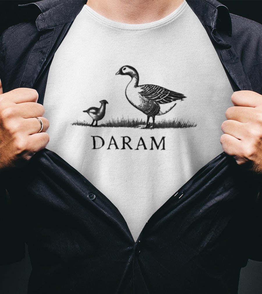 Goose Daram With Black And White Bird T-Shirt