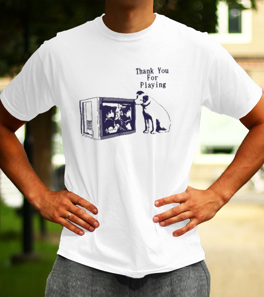 Thank You For Playing Dog Watching TV Nostalgia T-Shirt