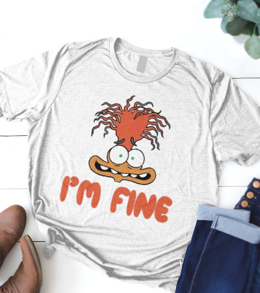 Mel Mitchell Inside Out 2 Character Anxiety I'm Fine Rugrats Mashup T-Shirt