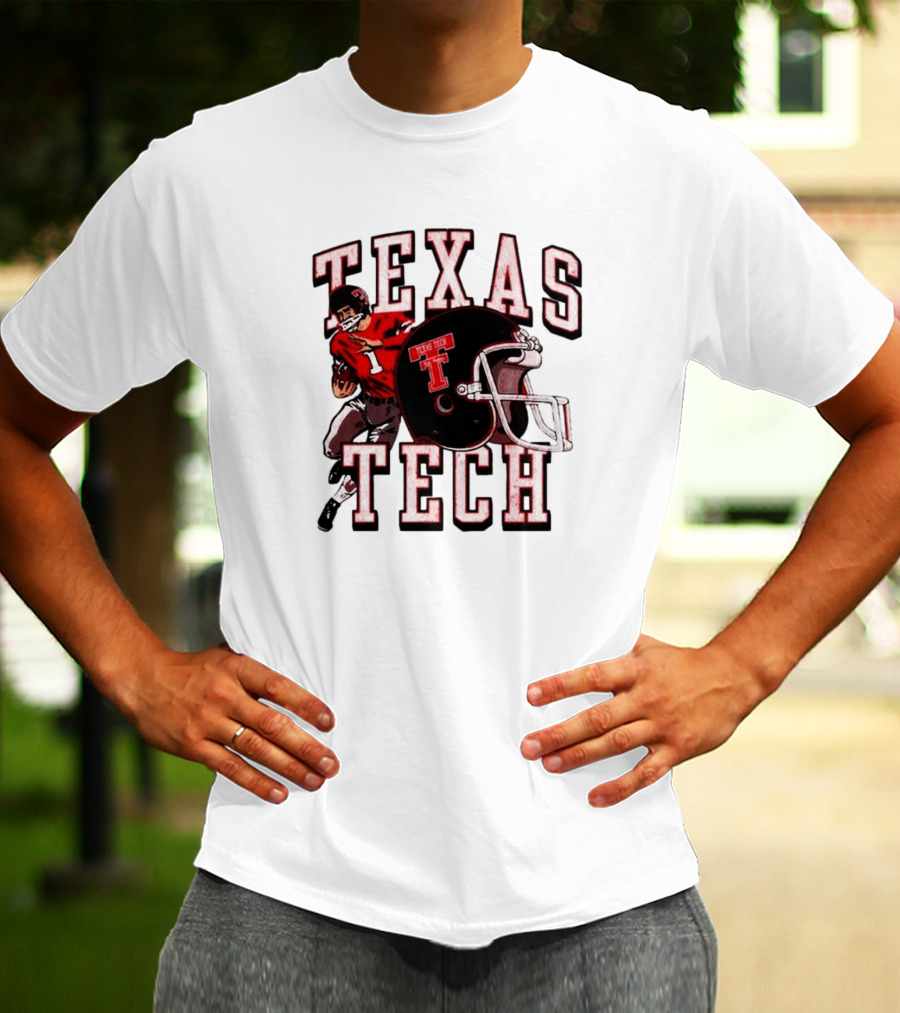 Texas Tech Red Raiders Football Player And Helmet T-Shirt