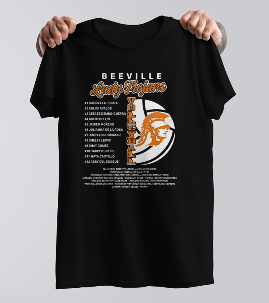 Beeville Lady Trojans Volleyball Team Roster And Iconic Trojan T-Shirt