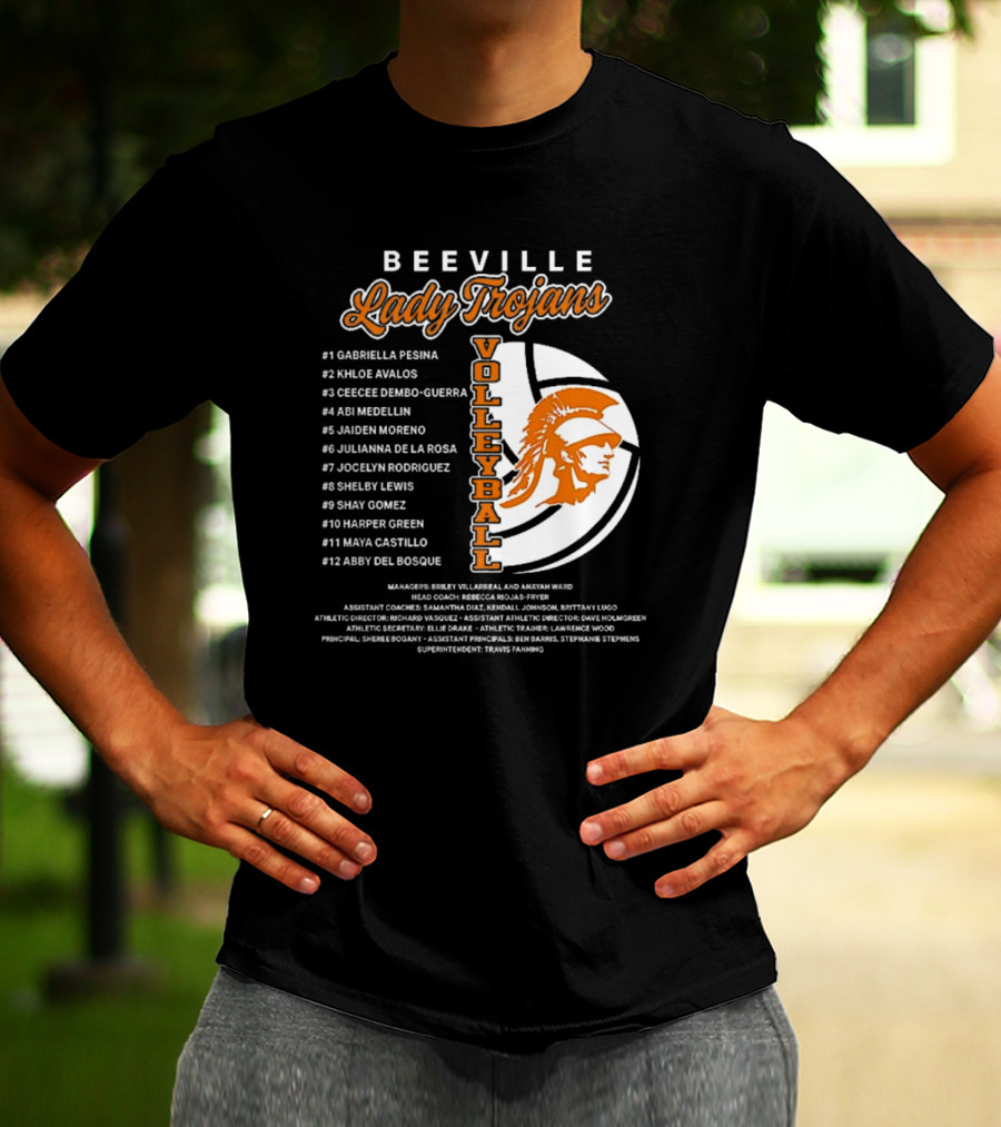 Beeville Lady Trojans Volleyball Team Roster And Iconic Trojan T-Shirt