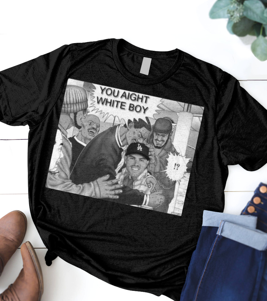 Freddie Freeman LA Dodgers You Aight White Boy Manga T-Shirt