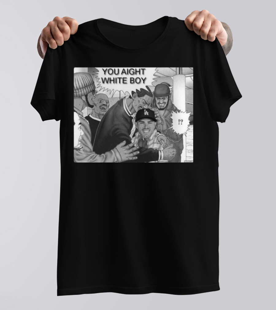 Freddie Freeman LA Dodgers You Aight White Boy Manga T-Shirt
