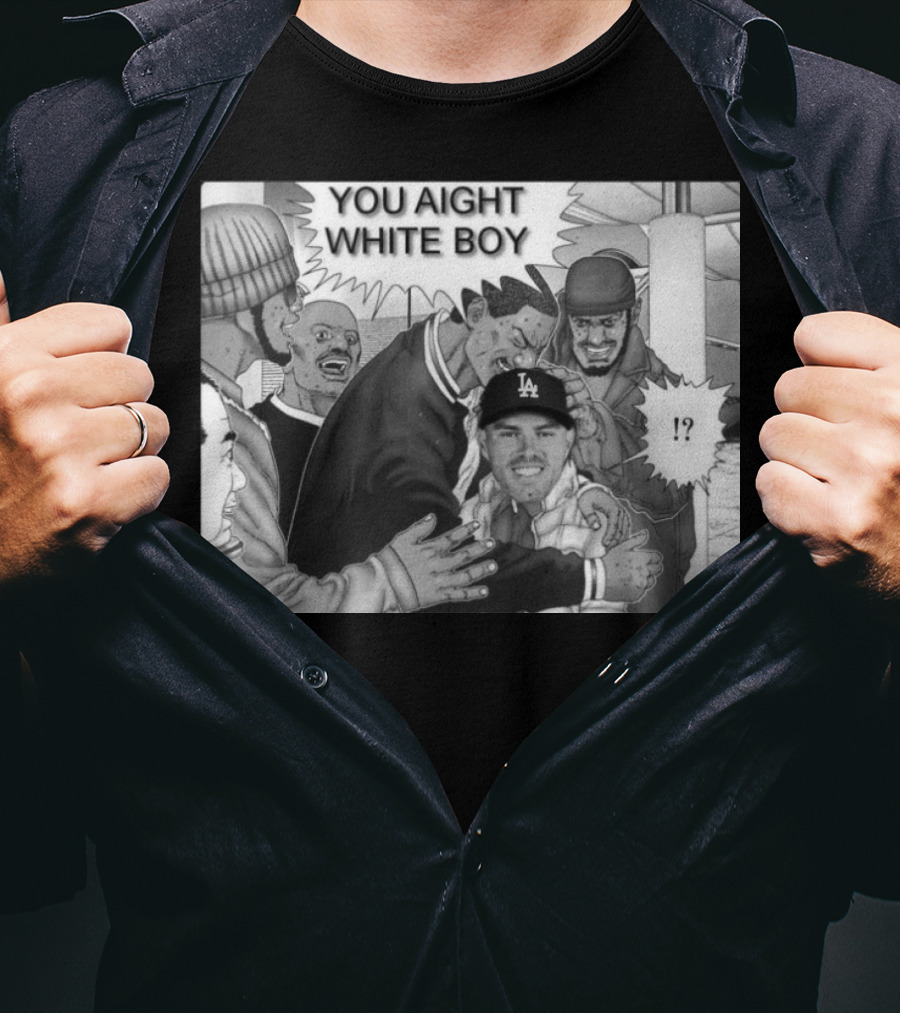 Freddie Freeman LA Dodgers You Aight White Boy Manga T-Shirt
