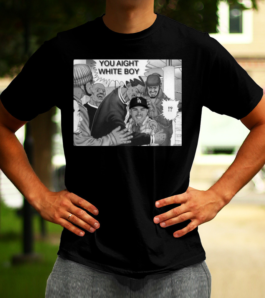 Freddie Freeman LA Dodgers You Aight White Boy Manga T-Shirt