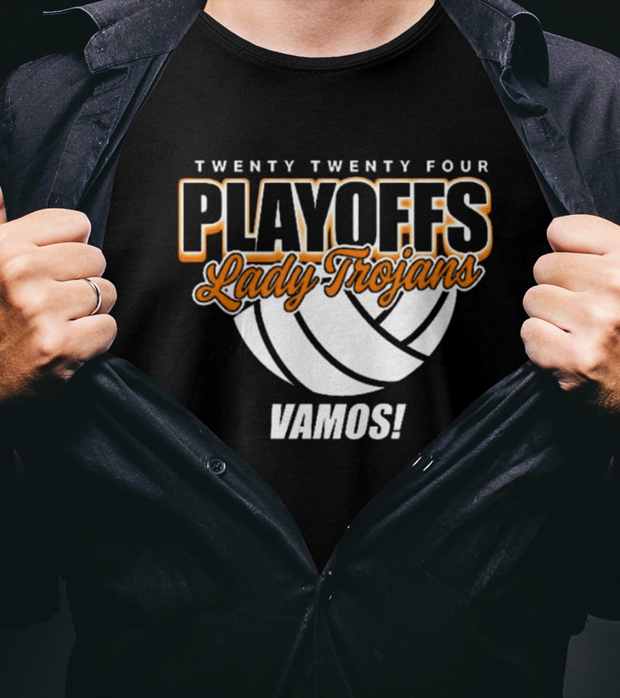 Twenty Twenty Four Playoffs Lady Trojans Vamos Volleyball T-Shirt