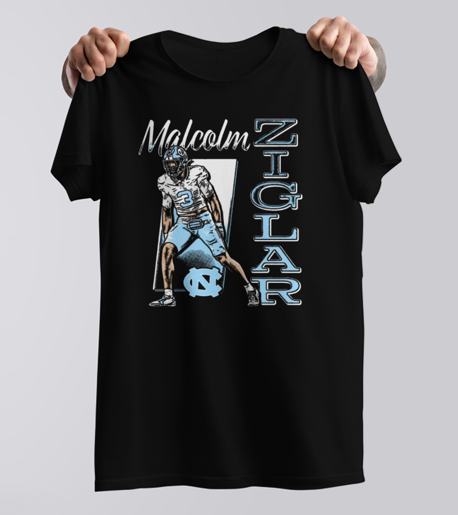 Malcolm Ziglar North Carolina Tar Heels Football Player UNC T-Shirt