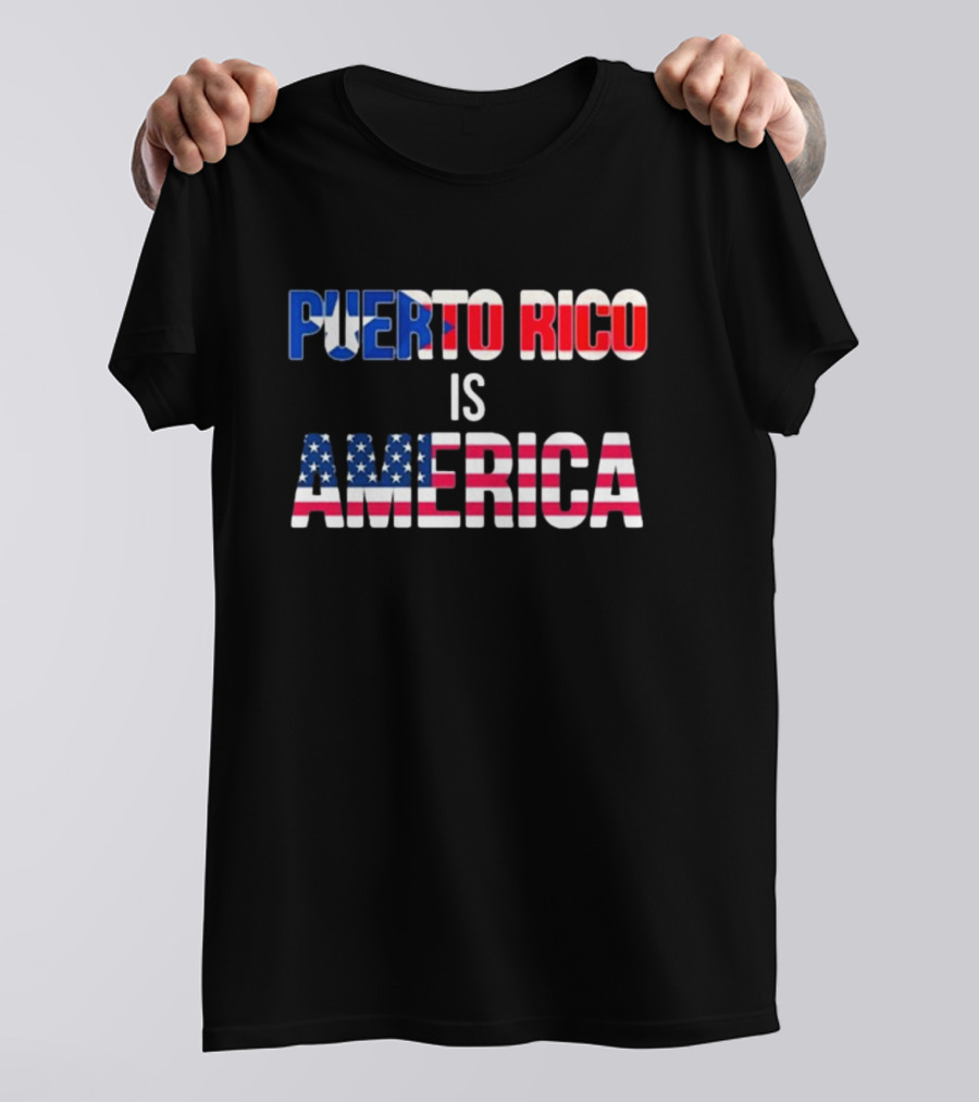 Puerto Rico Is America USA Flag T-Shirt
