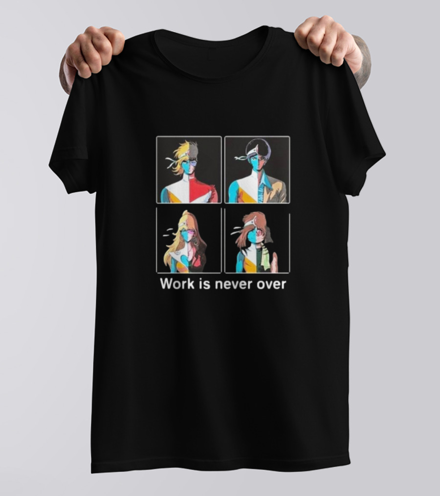 Crescendolls Work Is Never Over Daft Punk Anime Style Portraits T-Shirt