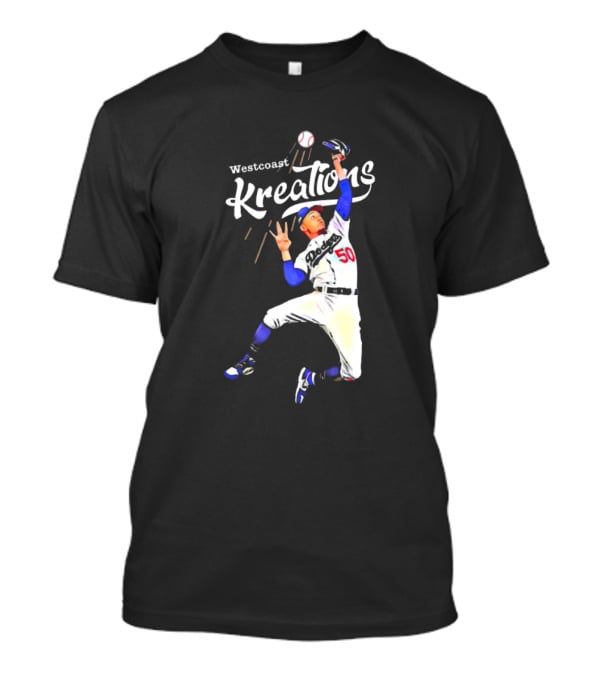 Mookie Betts Los Angeles Dodgers Westcoast Kreations Catching Action T-Shirt