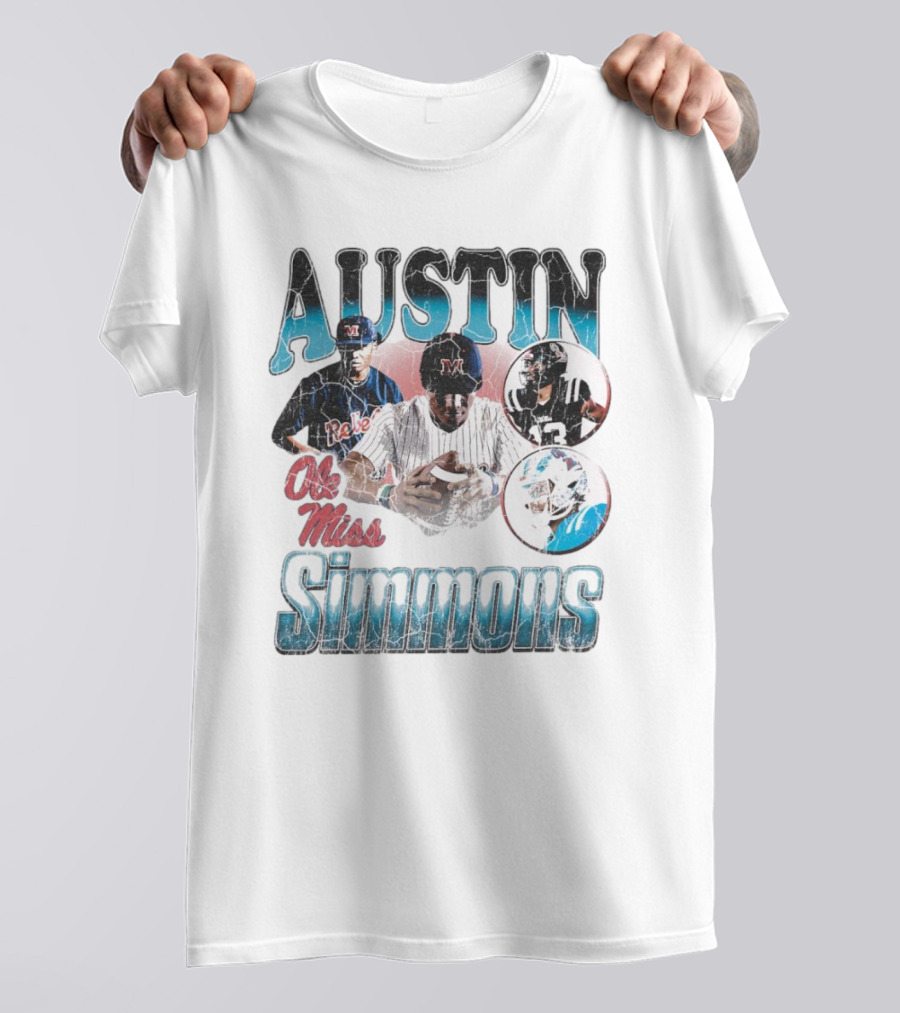 Austin Simmons Ole Miss Rebels Vintage 90s Sports T-Shirt