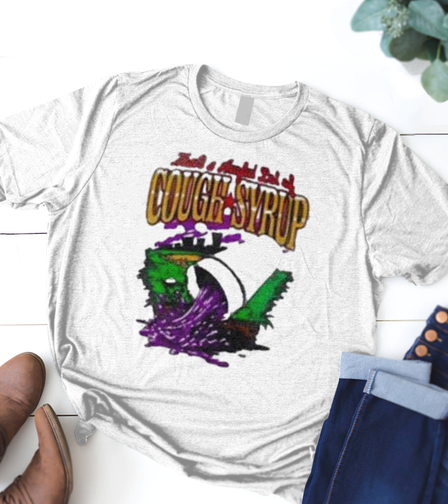 Baseball That’s A Awful Lot Of Cough Syrup Cityscape And Pouring Purple Liquid T-Shirt