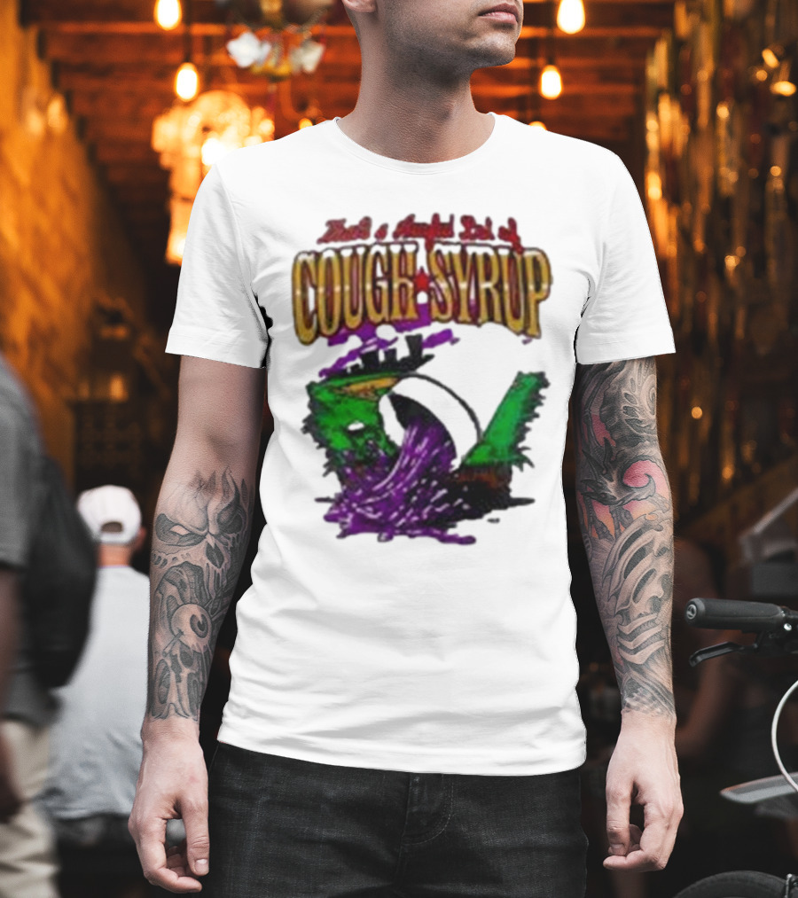 Baseball That’s A Awful Lot Of Cough Syrup Cityscape And Pouring Purple Liquid T-Shirt
