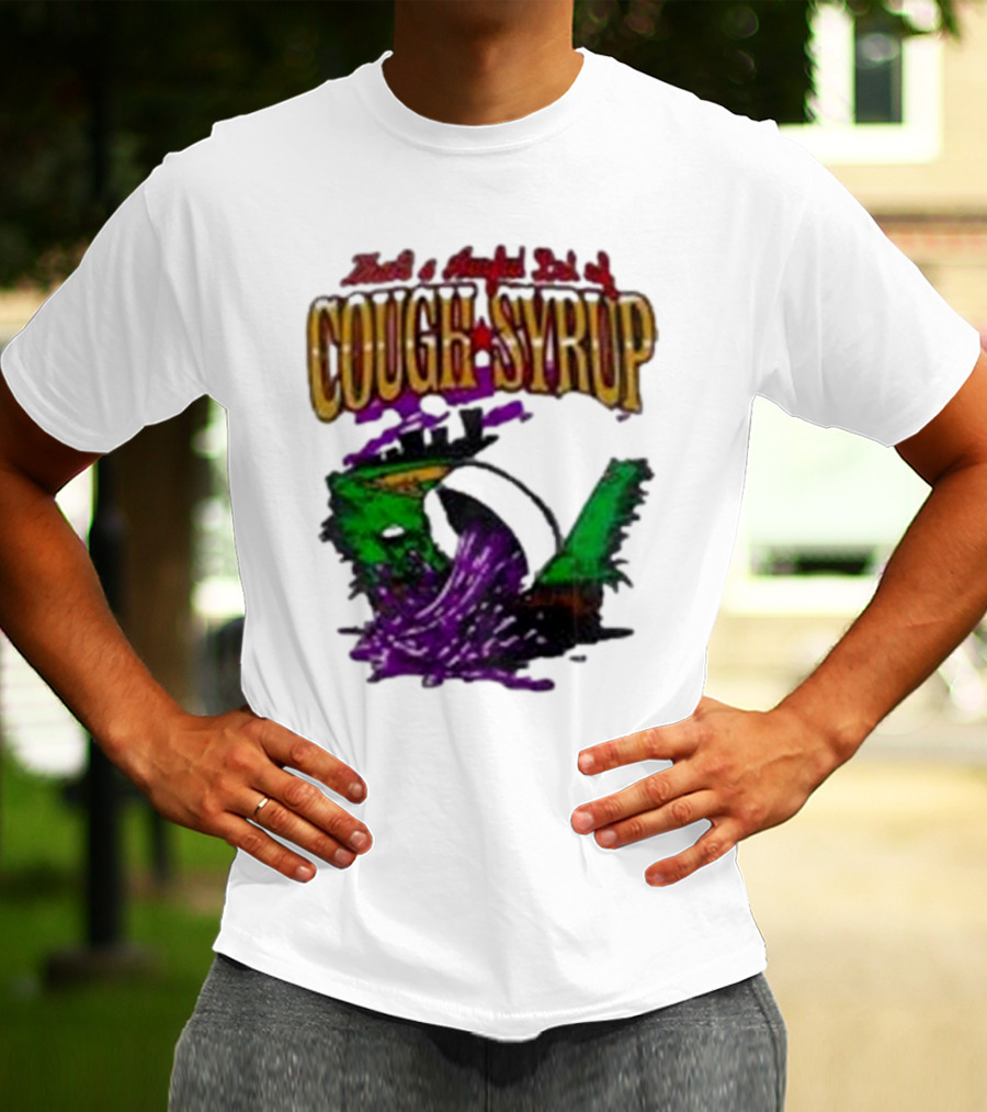 Baseball That’s A Awful Lot Of Cough Syrup Cityscape And Pouring Purple Liquid T-Shirt