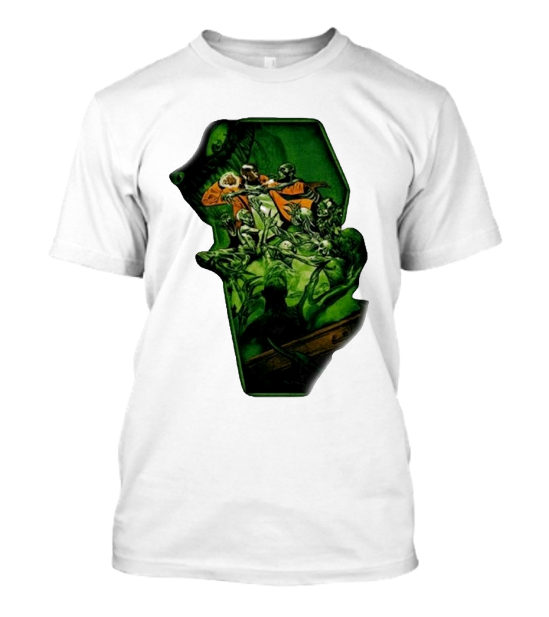 You Only Die 1nce SS Freddie Gibbs Zombie Battle Green Scene T-Shirt