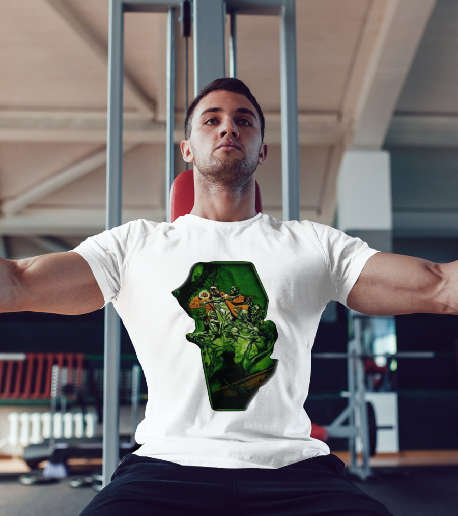 You Only Die 1nce SS Freddie Gibbs Zombie Battle Green Scene T-Shirt