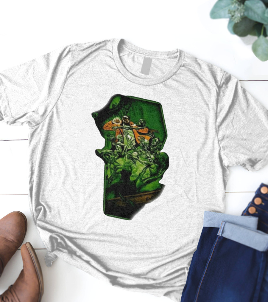 You Only Die 1nce SS Freddie Gibbs Zombie Battle Green Scene T-Shirt