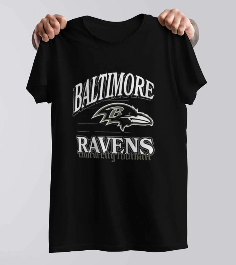 Baltimore Ravens Charm City Football Retro Gridiron T-Shirt