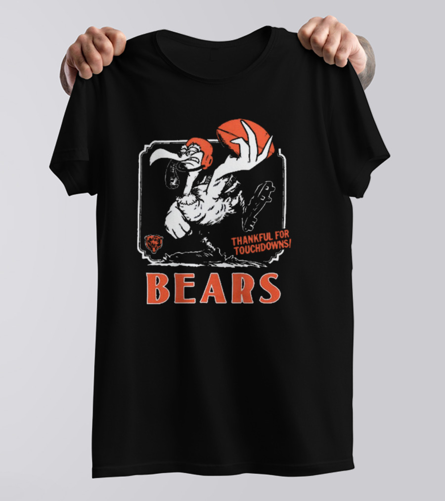 Chicago Bears Thankful For Touchdowns Goose Football Helmet T-Shirt