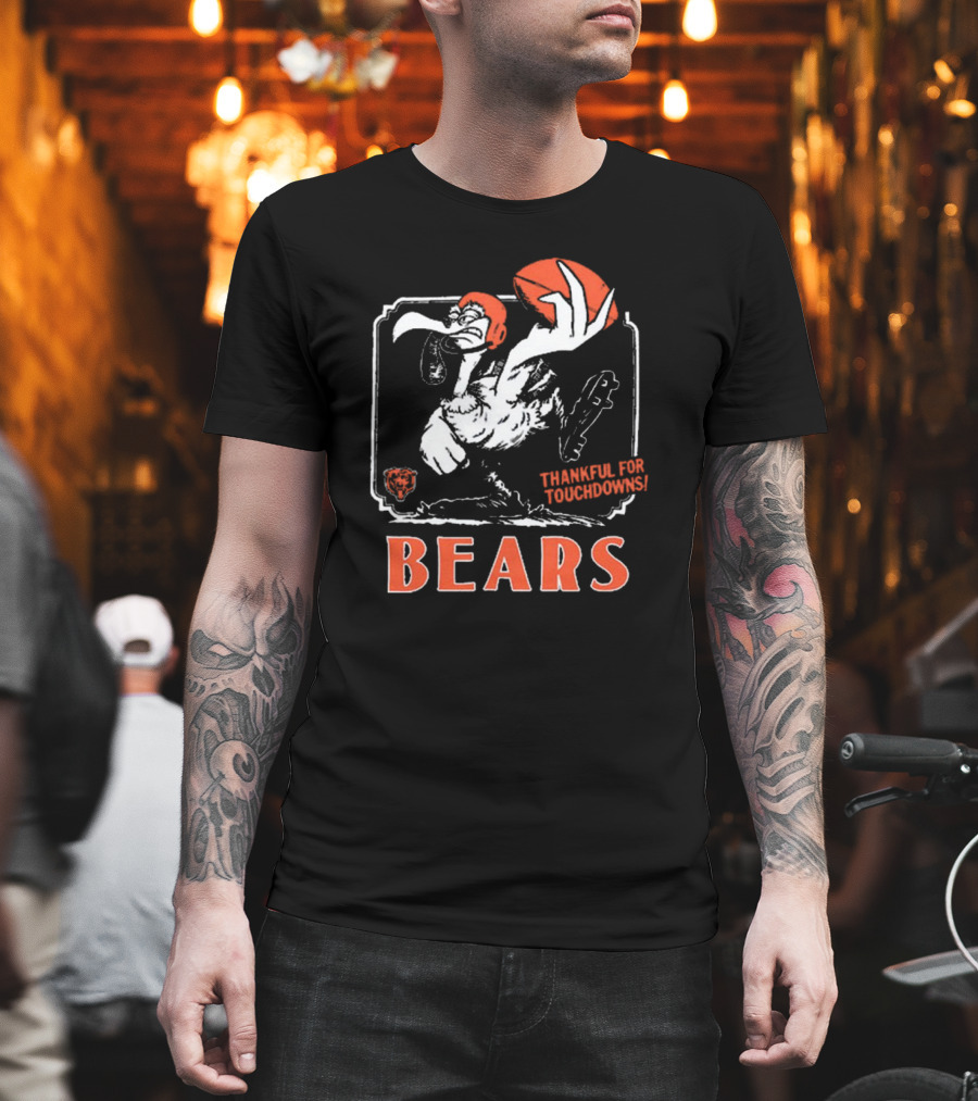 Chicago Bears Thankful For Touchdowns Goose Football Helmet T-Shirt