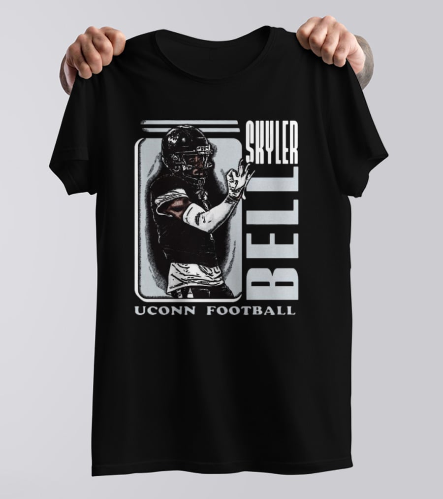 Skyler Bell Uconn Football Player Action Pose T-Shirt