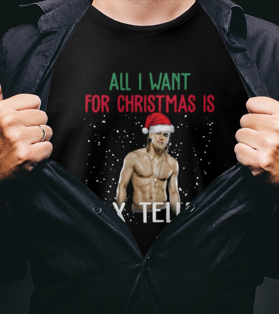 All I Want For Christmas Is Jax Teller Santa Hat Snowflakes T-Shirt