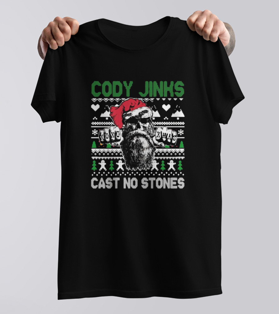 Cody Jinks Cast No Stones Santa Skull Ugly Christmas Sweater T-Shirt
