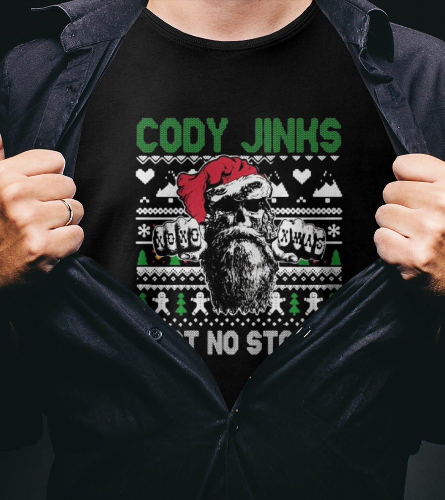 Cody Jinks Cast No Stones Santa Skull Ugly Christmas Sweater T-Shirt