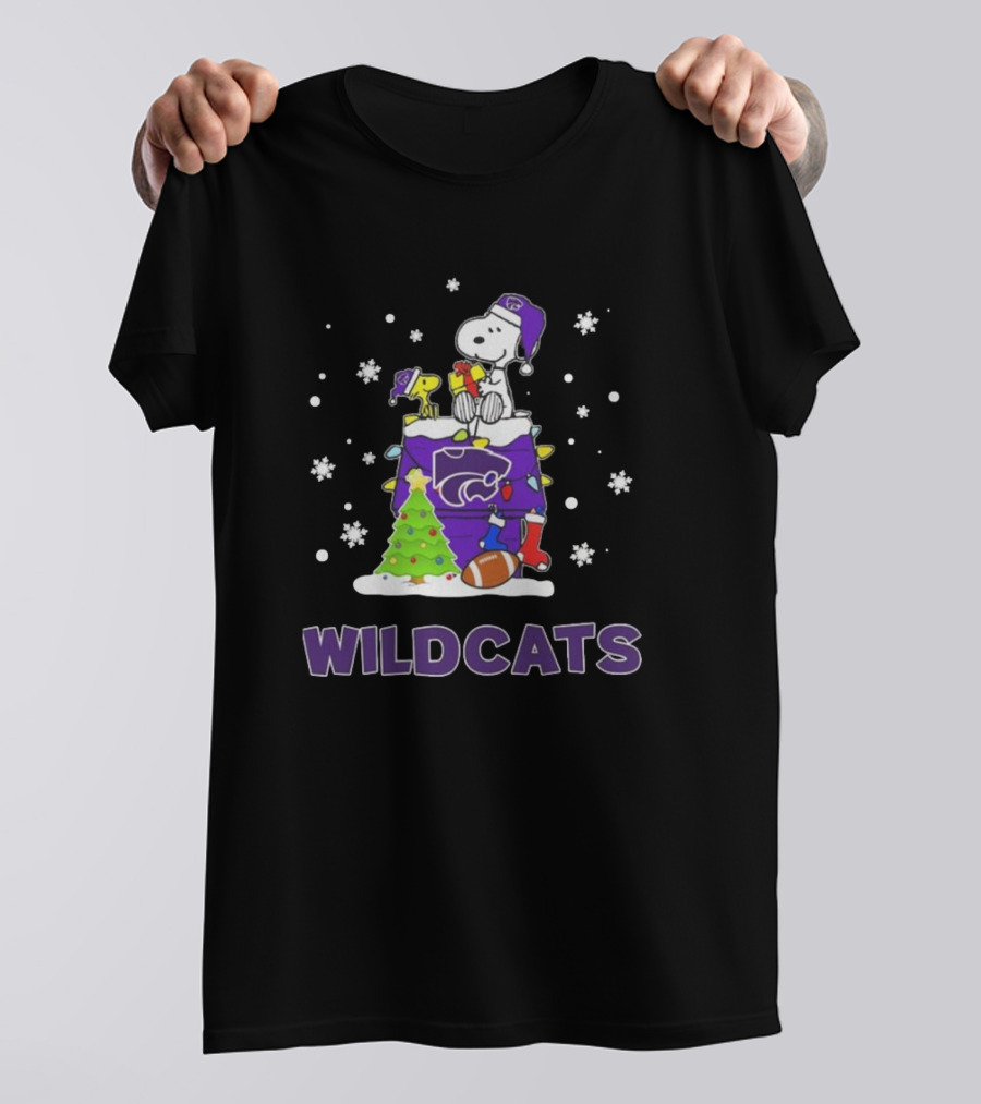 Kansas State Wildcats Snoopy Peanuts Christmas Wildcats T-Shirt