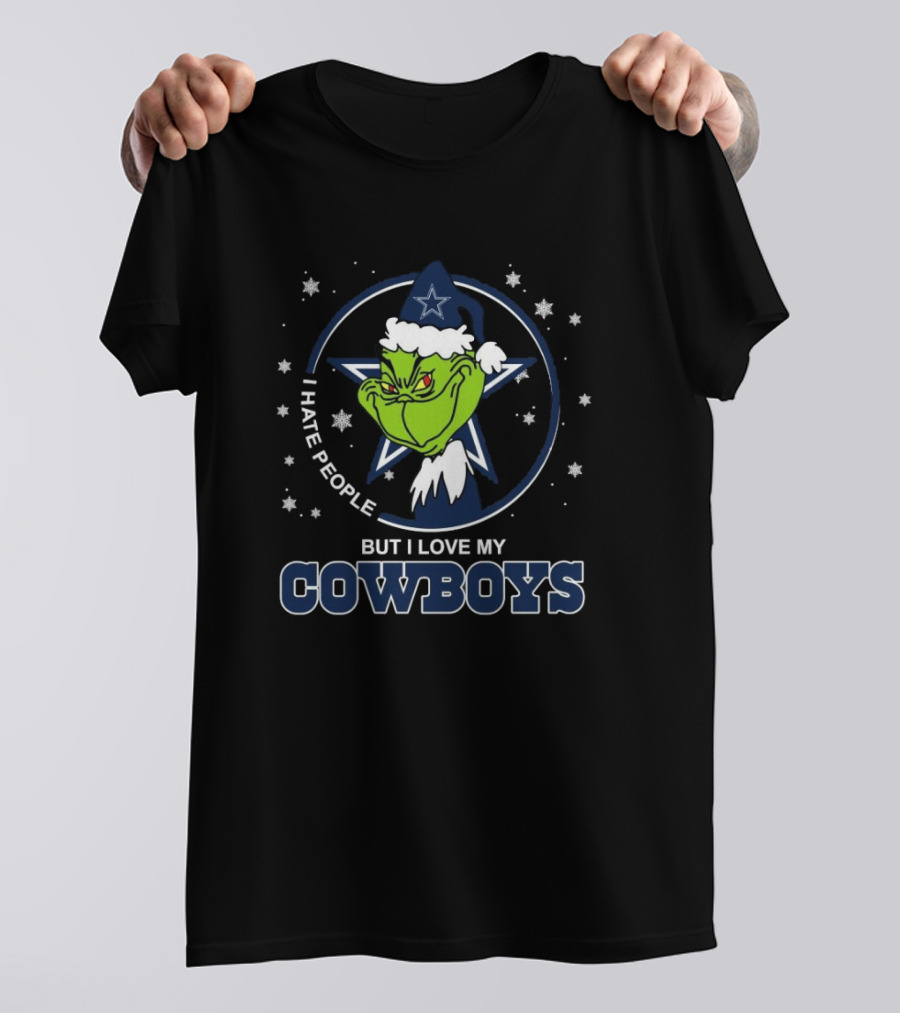 Original Grinch I Hate People But I Love My Dallas Cowboys Christmas T-Shirt