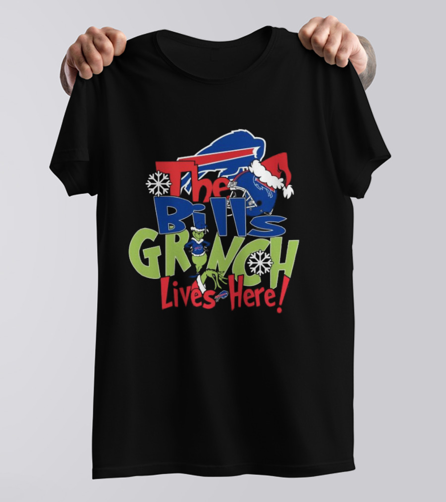 Buffalo Bills Grinch Lives Here Christmas T-Shirt