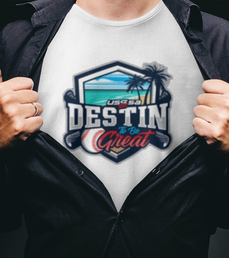 USSSA Destin To Be Great Baseball Event With Beach And Palm Trees November 16-17 T-Shirt