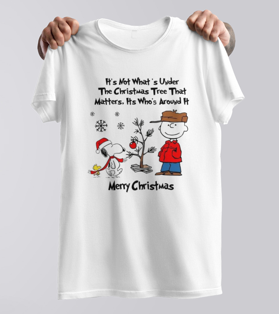 Snoopy Charlie Brown Woodstock Christmas Tree Matters Merry Christmas T-Shirt