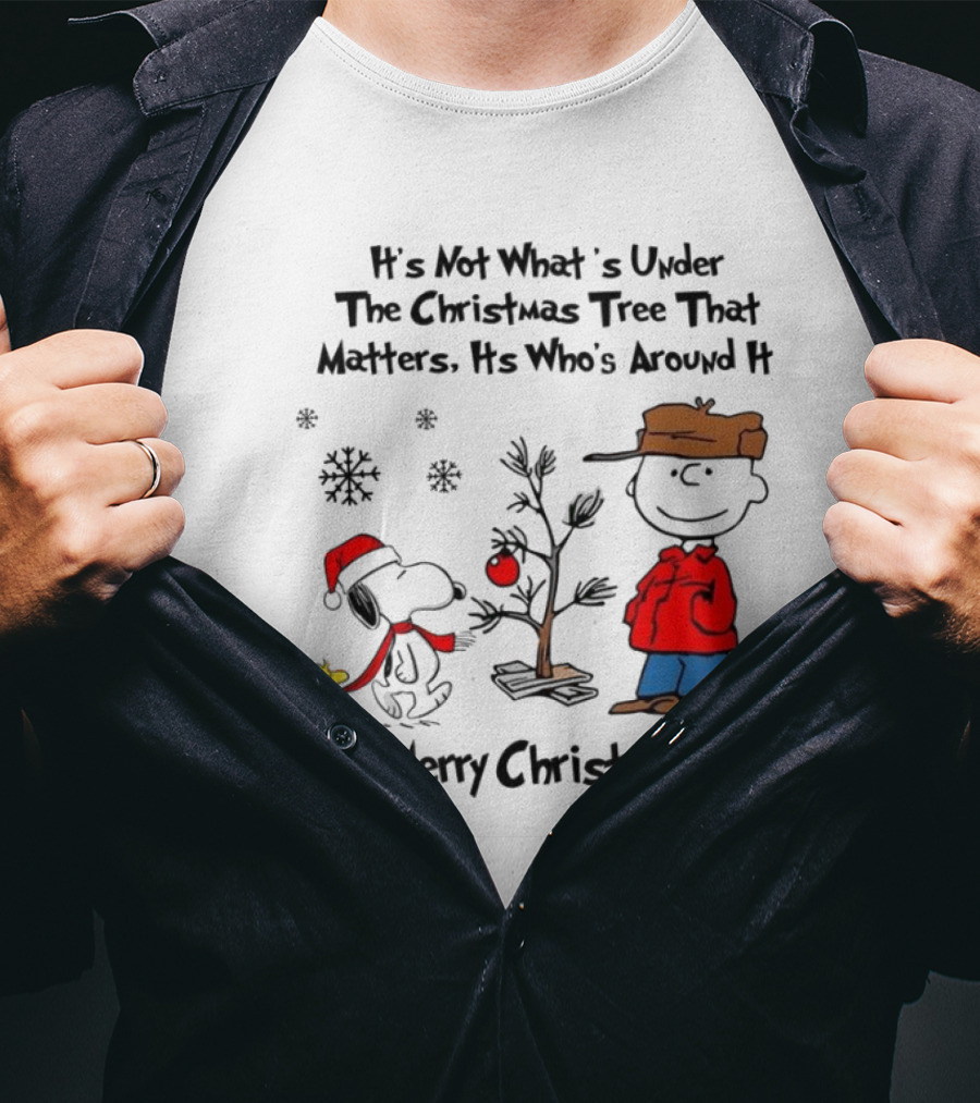 Snoopy Charlie Brown Woodstock Christmas Tree Matters Merry Christmas T-Shirt