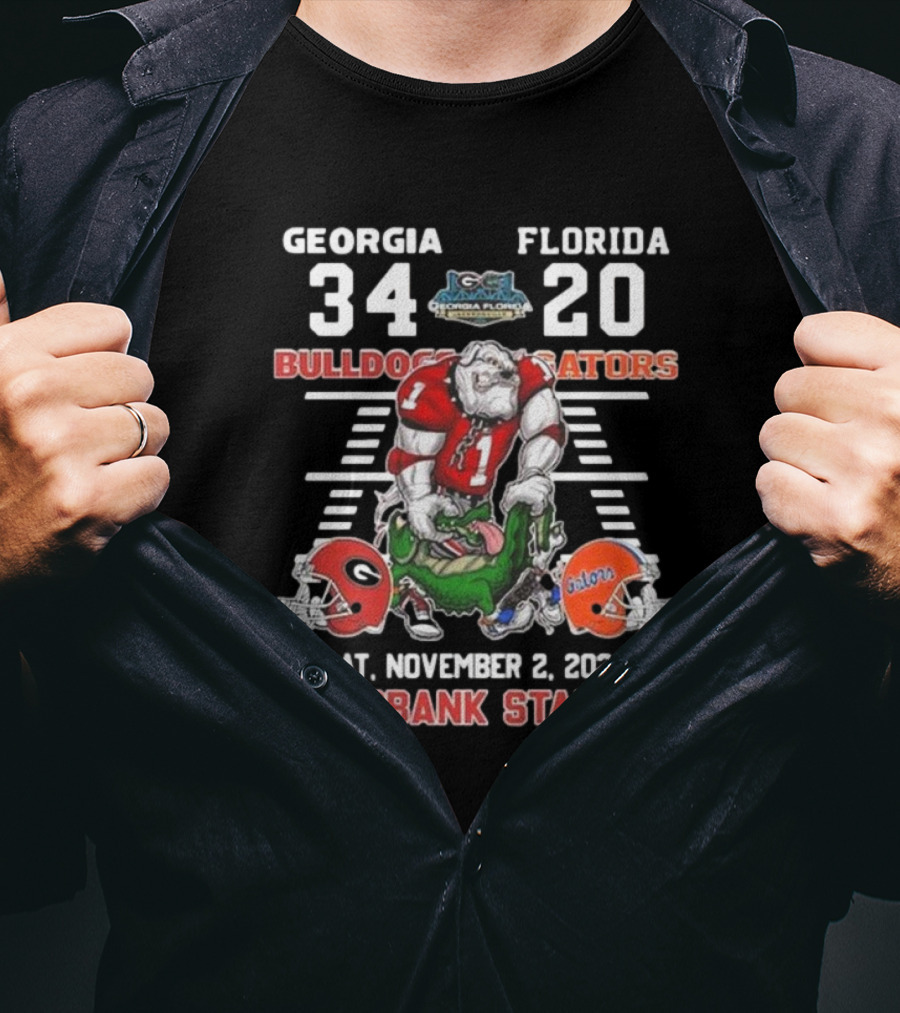 Georgia Bulldogs 34 Florida Gators 20 Everbank Stadium November 2, T-Shirt