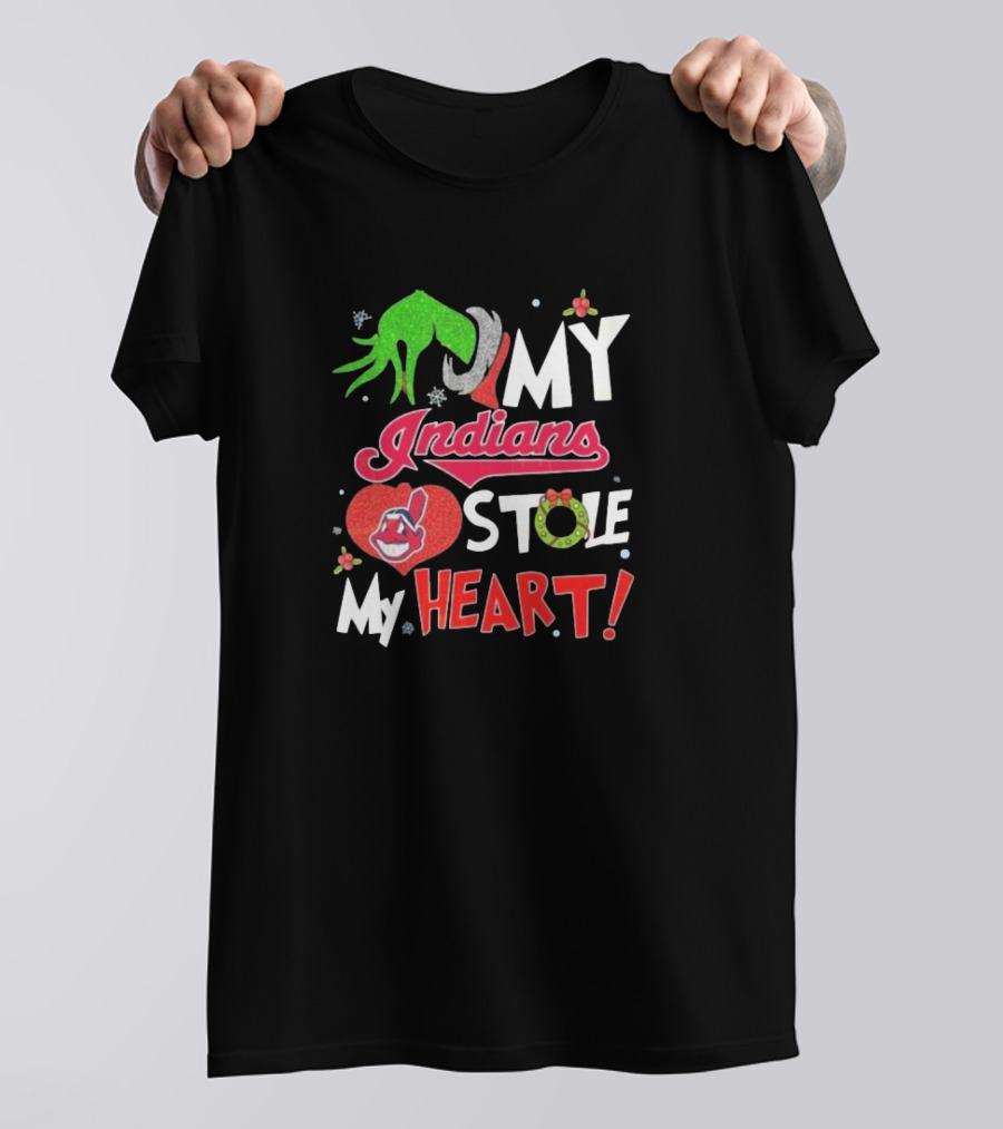 My Indians Stole My Heart Grinch Hand T-Shirt